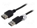 Cable; High Speed,USB 2.0; USB A socket,USB A plug; 3m; black Goobay GOOBAY-93600