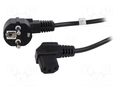 Cable; CEE 7/7 (E/F) plug angled,IEC C13 female angled right Goobay SN325-3/07/2BK