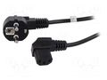 Cable; CEE 7/7 (E/F) plug angled,IEC C13 female angled right Goobay SN325-3/10/5BK