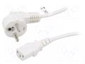 Cable; 3x1mm2; CEE 7/7 (E/F) plug angled,IEC C13 female; PVC GOOBAY SN326-3/10/1.5WH