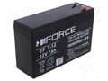 Re-battery: acid-lead; 12V; 7Ah; AGM; maintenance-free; EF; slim ECO FORCE ACCU-EF7-12T1/ECF