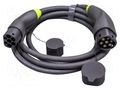 Cable: eMobility; 480V; 22kW; IP54; three-phase; Type 2,both sides GREEN CELL GC-EVKABGC01