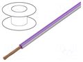 Wire; H05V-K,LgY; stranded; Cu; 0.75mm2; PVC; violet-white; 100m BQ CABLE LGY0.75-VI/WH