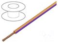 Wire; H05V-K,LgY; stranded; Cu; 1mm2; PVC; orange-violet; 300V,500V BQ CABLE LGY1.0-OR/VI