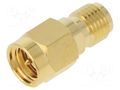 Adapter; plug; SMA female,both sides; brass; Plating: gold AMPHENOL RF SMA5071A13GT50G50