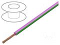 Wire; H05V-K,LgY; stranded; Cu; 0.5mm2; PVC; pink-green; 300V,500V BQ CABLE LGY0.50-PK/GR