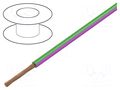 Wire; H05V-K,LgY; stranded; Cu; 0.35mm2; PVC; green-pink; 300V,500V BQ CABLE LGY0.35-GR/PK