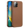 Dux Ducis Grit Leather Case for iPhone 14 Elegant Faux Leather Cover (MagSafe Compatible) Brown, Dux Ducis 6934913036921