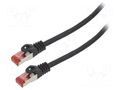 Patch cord; RJ45 plug,both sides; S/FTP; 6; stranded; Cu; LSZH LANBERG PCF6-10CU-1000-BK