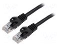Patch cord; U/UTP; Cat: 6; RJ45 plug,both sides; stranded; CCA; 10m LANBERG PCU6-10CC-1000-BK