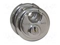 Padlock; round,shackle; stainless steel; A: 70mm; B: 17mm; C: 10mm KASP KA-K16070D2