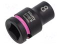 Socket; 6-angles,socket spanner,impact; HEX 8mm; 3/8"; IMPAKTOR WERA WERA.05005500001