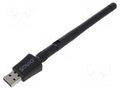 PC extension card: WiFi network; USB A plug; USB 2.0; black SAVIO SAVAK-61