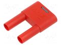 Connector: 4mm banana; stackable safety shunt; 32A; red STÄUBLI SKS-4N-19-22