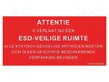 Information board; ESD; 150x300mm; red; Language: NL STATICTEC PRT-STSRL150300NL