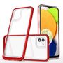 Clear 3in1 case for Samsung Galaxy A03 silicone cover with frame red, Hurtel 5907769348754 5907769348754