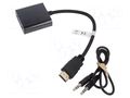 Adapter; D-Sub 15pin HD socket,HDMI plug,Jack 3.5mm socket GOOBAY GOOBAY-68793