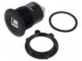 Adapter; USB B socket,both sides; USB 2.0; Thread: M22; 1÷10mm ONPOW USB-04-BK