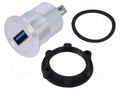 Adapter; USB A socket,both sides; USB 3.0; Thread: M22; 1÷10mm ONPOW USB-08
