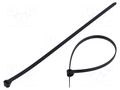 Cable tie; with a metal clasp; L: 200mm; W: 4.8mm; black; polyamide BM GROUP BMNL2048