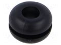 Grommet; Ømount.hole: 6.4mm; Øhole: 4mm; black; 0÷80°C; PVC ESSENTRA ESS-10082256