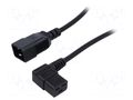 Cable; 3x1.5mm2; IEC C19 female angled,IEC C20 male; PVC; 0.5m LIAN DUNG WN116-3/15/0.5BK