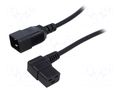 Cable; 3x1.5mm2; IEC C19 female angled,IEC C20 male; PVC; 1.8m LIAN DUNG WN116-3/15/1.8BK
