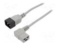 Cable; 3x1.5mm2; IEC C19 female angled,IEC C20 male; PVC; 1.8m LIAN DUNG WN116-3/15/1.8GY