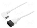 Cable; 3x1.5mm2; IEC C19 female angled,IEC C20 male; PVC; 1m LIAN DUNG WN116-3/15/1WH