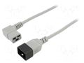 Cable; 3x1.5mm2; IEC C19 female angled,IEC C20 male; PVC; 3m LIAN DUNG WN116-3/15/3GY