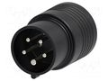 Three-phase adapter; 16A; CEE plug x5,socket 4mm x5; 0÷60°C ELECTRO-PJP PJPADAFM-TETRA16