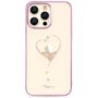 Silicone case with Swarovski crystals Kingxbar Wish Series for iPhone 14 Pro - pink, Kingxbar 6959003508133