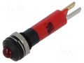 Indicator: LED; prominent; red; 12VDC; Ø8mm; IP67; connectors; 80mcd CML INNOVATIVE TECHNOLOGIES 19041253