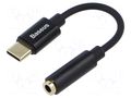 Cable; Jack 3.5mm socket,USB C plug; 0.05m BASEUS L54