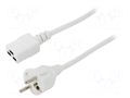 Cable; 3x1.5mm2; CEE 7/7 (E/F) plug,IEC C19 female; PVC; 3m; 16A LIAN DUNG SN25-3/15/3WH