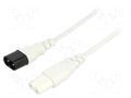 Cable; 2x0.75mm2; IEC C7 female,IEC C8 male; PVC; 1.8m; white LIAN DUNG SN46-2/07/1.8WH