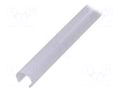 Cover for LED profiles; satin; 1m; JAZ-23R; push-in; JAZ KLUŚ K-B17162S-1M