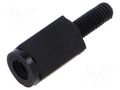 Screwed spacer sleeve; hexagonal; polyamide; M3; M3; L: 10mm; black ESSENTRA ESS-10412718