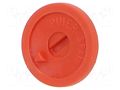 Knob; thumbwheel,with pointer; red; plastic; 9.5x1mm PIHER 5039RED