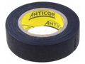 Tape: textile; W: 19mm; L: 10m; Thk: 0.29mm; caoutchouc; black; 15% ANTICOR ANC-160-19-10M