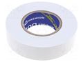Tape: electrical insulating; W: 19mm; L: 18m; Thk: 0.18mm; white ANTICOR ANC-200P-19-18WH
