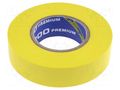 Tape: electrical insulating; W: 19mm; L: 18m; Thk: 0.18mm; yellow ANTICOR ANC-200P-19-18YL