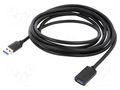 Cable; USB 3.0; USB A socket,USB A plug; 3m; black BASEUS BS-OH132