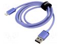 Cable; USB 2.0; Apple Lightning plug,USB A plug; 1.2m; violet BASEUS CAJY000005