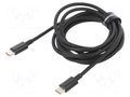 Cable; USB C plug,both sides; 2m; black; 100W BASEUS CATYS-C01