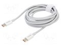 Cable; USB C plug,both sides; 2m; white; 100W BASEUS CATYS-C02