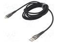 Cable; USB 2.0; Apple Lightning plug,USB A plug; 2m; black; 2.4A BASEUS CB000023