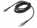 Cable; USB 2.0; Apple Lightning plug,USB A plug; 2m; black; 2.4A BASEUS CB000023