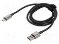Cable; USB A plug,USB C plug; 1m; black; textile; 100W BASEUS CB000026