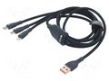 Cable; USB 2.0; 1.2m; navy blue; textile; 66W BASEUS CB000029
